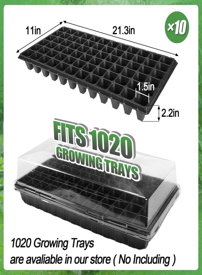 Apipi 10 Pack Thickened 72 Cells Seedling Trays- BPA Free Plastic Gardening Germination Trays with Drain Holes Reusable Plant Grow Plug Trays Mini Propagator for Seeds Growing Plant Seedlings Propagation - Image 3
