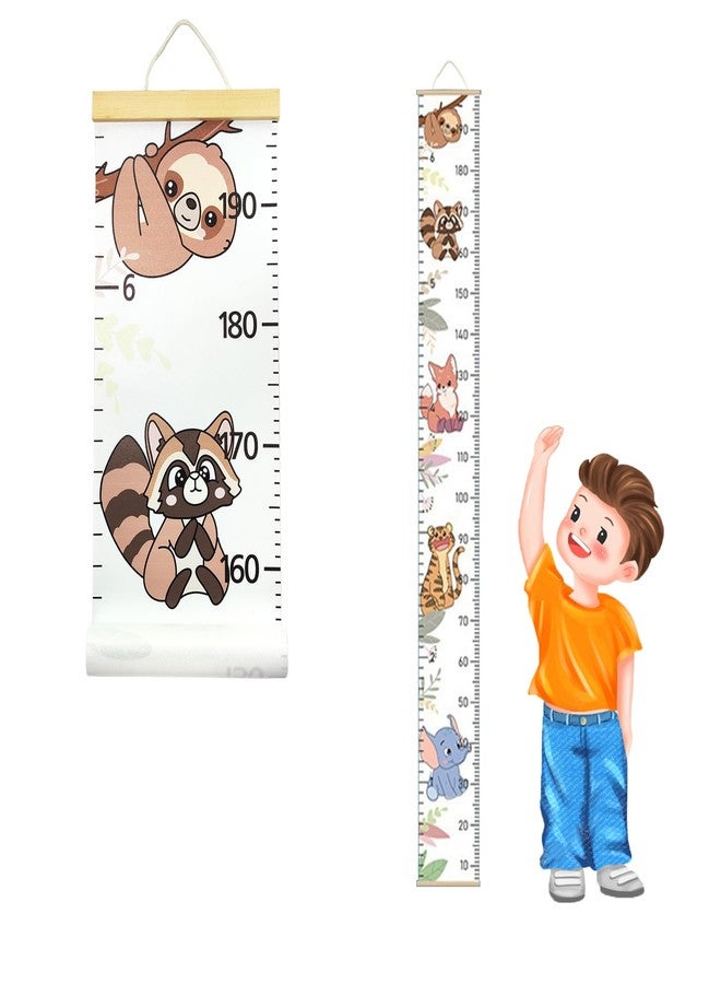 TSBSHum Wall Height Chart for Kids,Baby Growth Chart for Wall,Made of Canvas Printed with Animal Graphics,Serving as Height Measurement for Wall and Kids Room Wall Décor - Image 1