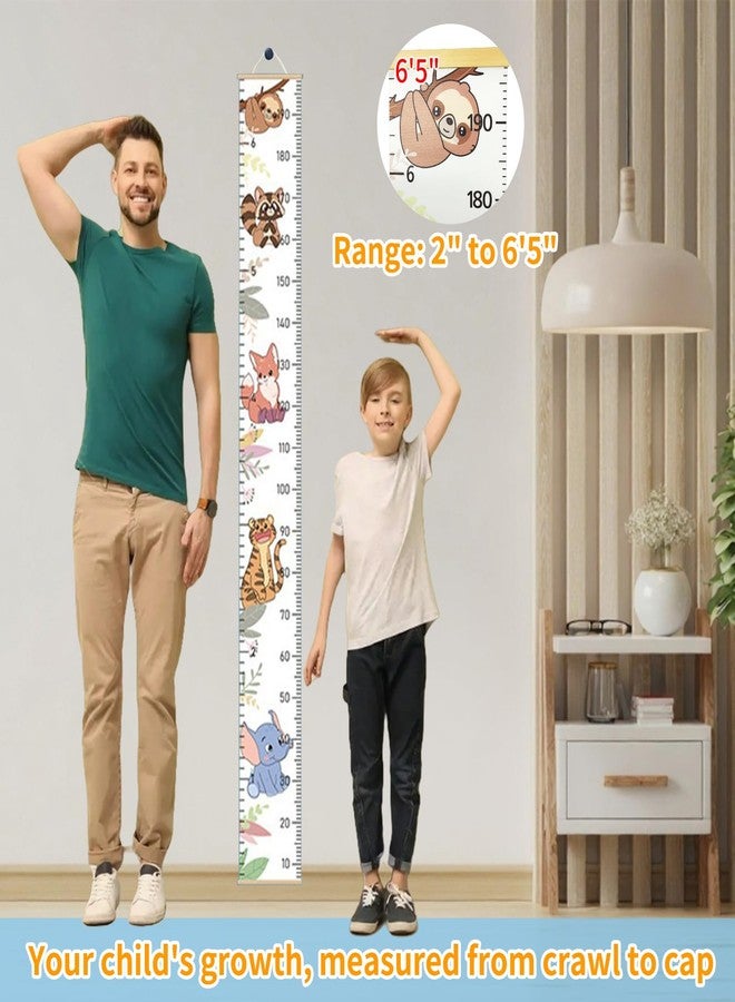 TSBSHum Wall Height Chart for Kids,Baby Growth Chart for Wall,Made of Canvas Printed with Animal Graphics,Serving as Height Measurement for Wall and Kids Room Wall Décor - Image 3