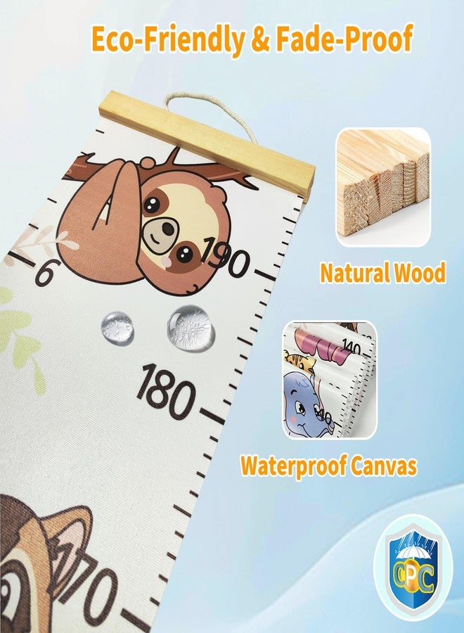 TSBSHum Wall Height Chart for Kids,Baby Growth Chart for Wall,Made of Canvas Printed with Animal Graphics,Serving as Height Measurement for Wall and Kids Room Wall Décor - Image 2