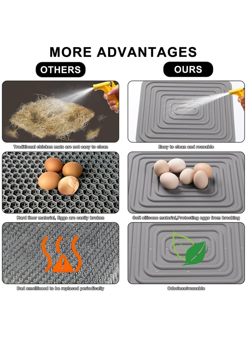 4 Pcs Silicone Chicken Nesting Pads, Washable Nesting Pad for Chicken Coop, Gray Nesting Box Pad for Chickens, Silicone Pads for Chicken Nest, Chicken Coop, Chicken Laying Boxes (Gray) - pzsku/Z444833191279542486F5Z/45/_/1723271030/1ddb72d5-2010-4869-b782-698ea677b7c9