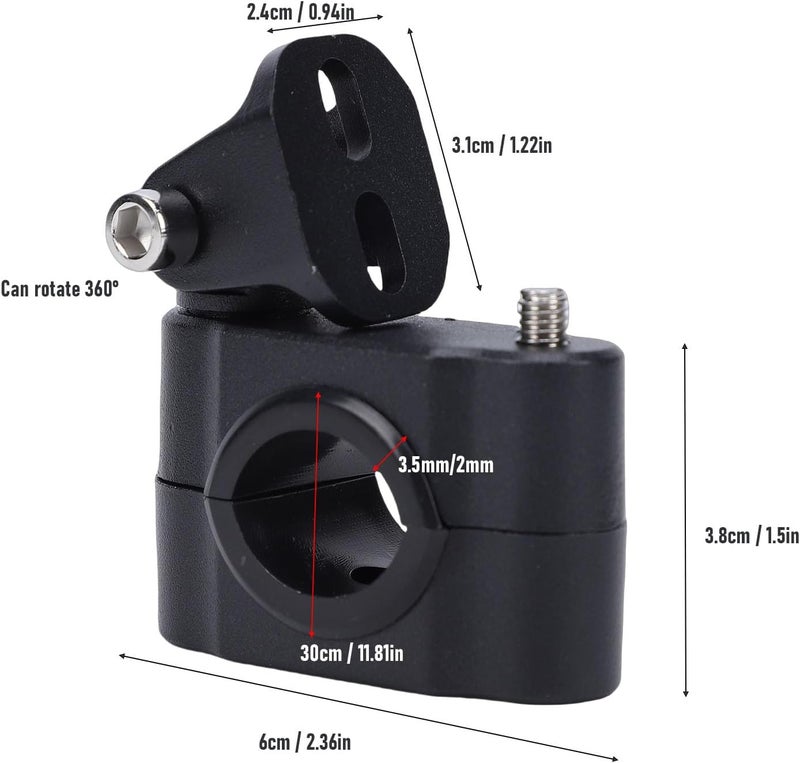 Motorcycle Spotlight Bracket 360 Degree Adjustable Light Tube Clamp Mounting Bracket for 0.7in to 1.25in ATV UTV Roll Cages - Image 2
