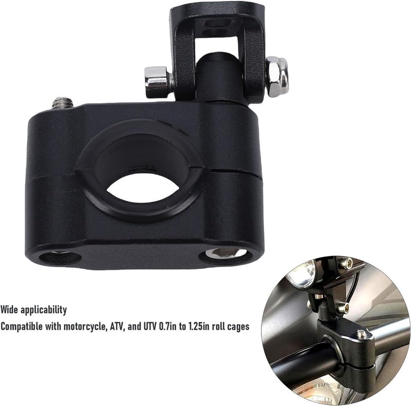 Motorcycle Spotlight Bracket 360 Degree Adjustable Light Tube Clamp Mounting Bracket for 0.7in to 1.25in ATV UTV Roll Cages - Image 4