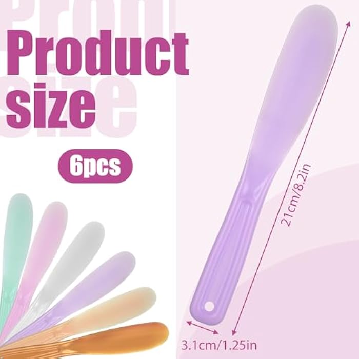 Qulkws 6 Pcs Large Makeup Scoops Spatulas Large Plastic Cosmetic Spatula Face Mask Spatula Reusable Cosmetic Mask Mixing Spoon Scoops Spatulas Beauty Spa Makeup Tools for Skin Care Masks Mixing and Sampling - Image 3