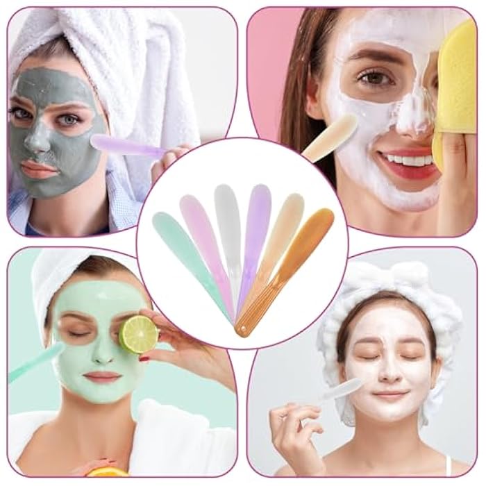Qulkws 6 Pcs Large Makeup Scoops Spatulas Large Plastic Cosmetic Spatula Face Mask Spatula Reusable Cosmetic Mask Mixing Spoon Scoops Spatulas Beauty Spa Makeup Tools for Skin Care Masks Mixing and Sampling - Image 5