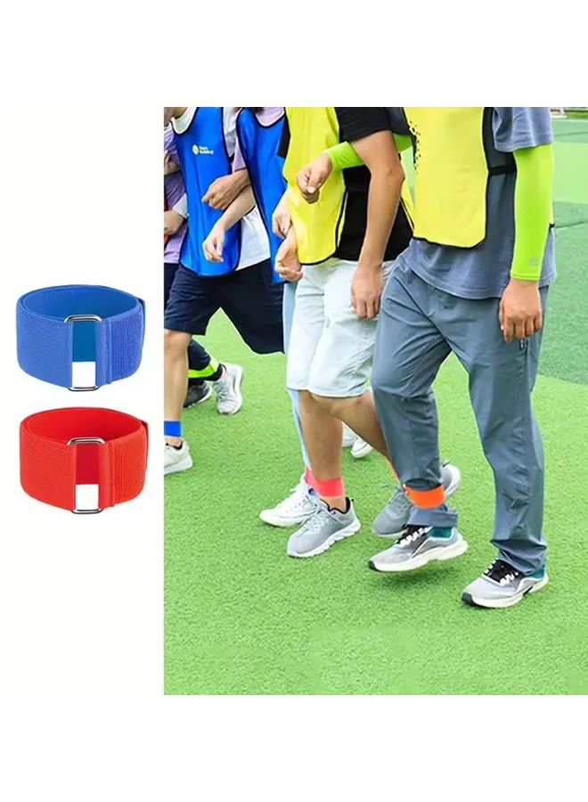 Blue 4Pcs Adjustable Three Legged Race Bands For Outdoor Team Building School Games - Image 1