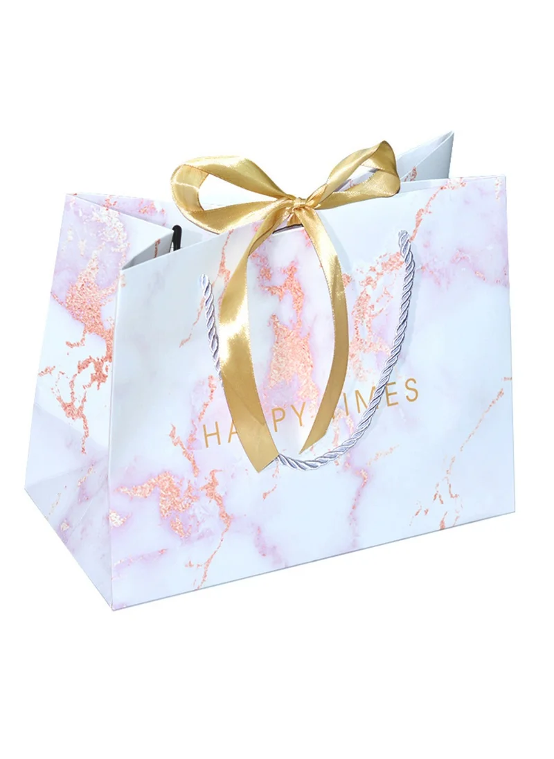 Playpro Pink Marble Pattern Gift Bag - 2pcs - Large