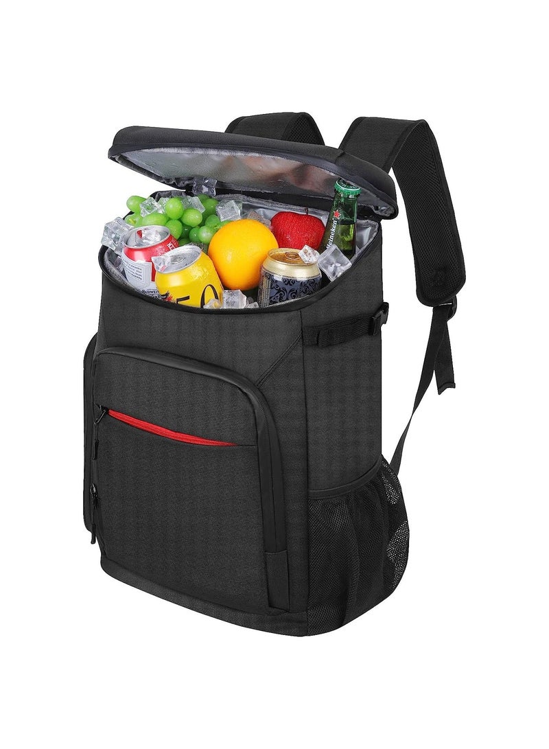 Y&D Large Cooler Picnic Backpack, 35L Insulated Leakproof Soft Sided Backpack for Camping BBQ Family Beach Hiking Outdoor, Black  - Image 1
