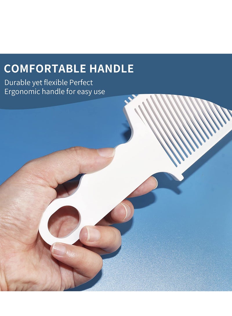 KASTWAVE Blending Flat Top Comb,  2 Pieces Fade Combs, Professional Barber Cutting Comb Heat Resistant Clipper Comb for Men Salon Styling Tools – White - Image 4