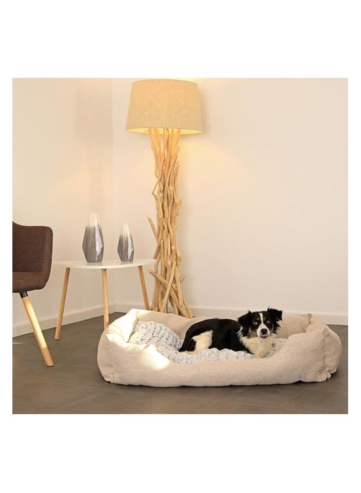 مورو مورو عش كلب مربع كتان – سرير مريح قابل للتنفس ومضاد للانزلاق للكلاب والقطط - Image 3