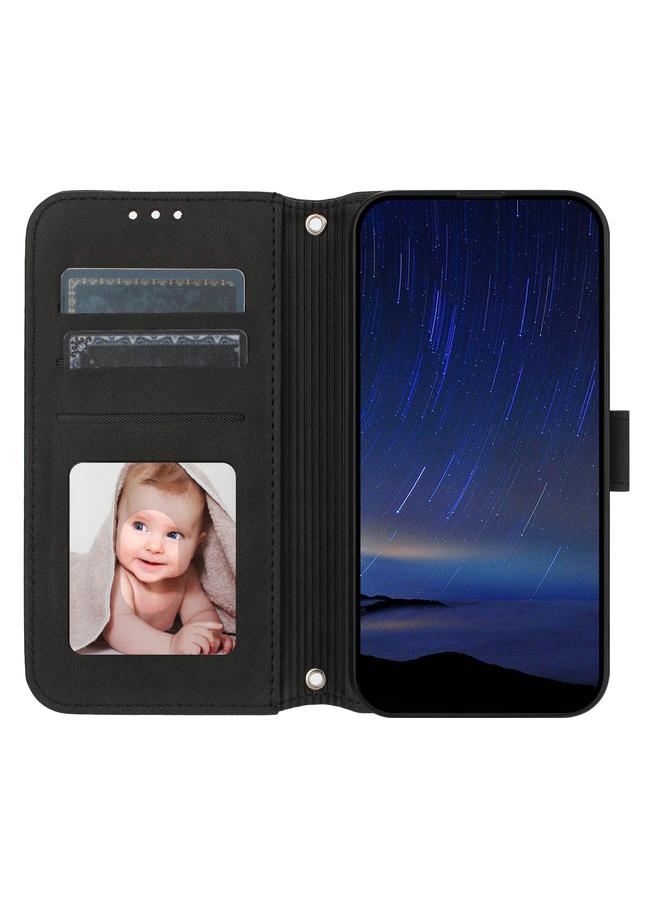 زبون جراب هاتف Honor 200 من الجلد الملمس بخطوط منقوشة - Image 4