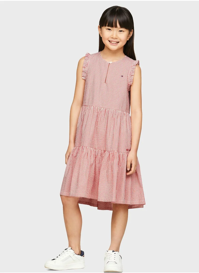 TOMMY HILFIGER Kids Striped Ruffle Dress