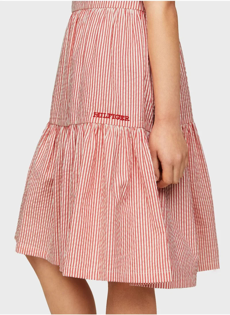 TOMMY HILFIGER Kids Striped Ruffle Dress