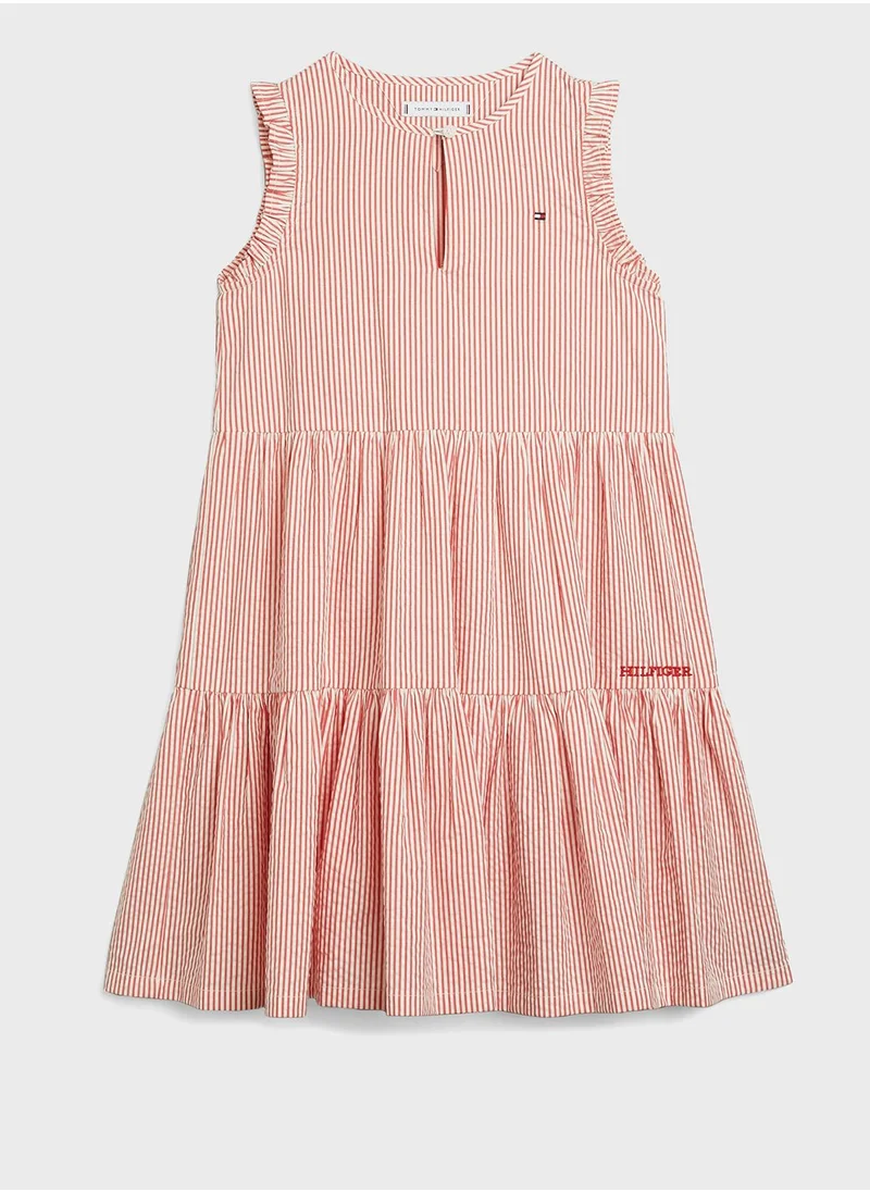 TOMMY HILFIGER Kids Striped Ruffle Dress