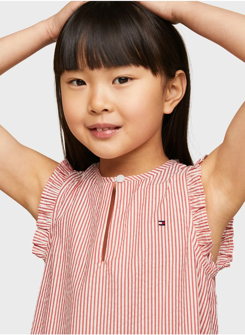 TOMMY HILFIGER Kids Striped Ruffle Dress