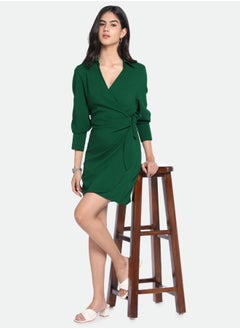 Dennis Lingo Regular Fit Green Poly Dress – Versatile and Comfortable  - Image 3