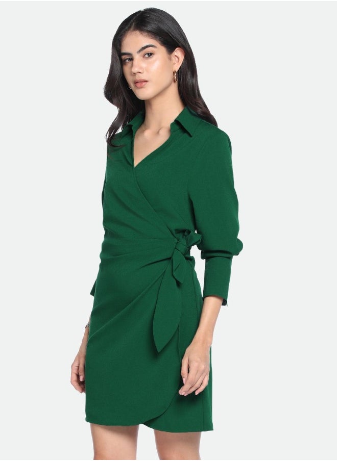 Dennis Lingo - Regular Fit Green Poly Dress – Versatile and Comfortable - Image 1