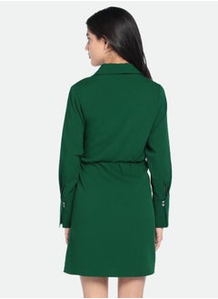 Dennis Lingo Regular Fit Green Poly Dress – Versatile and Comfortable  - Image 2
