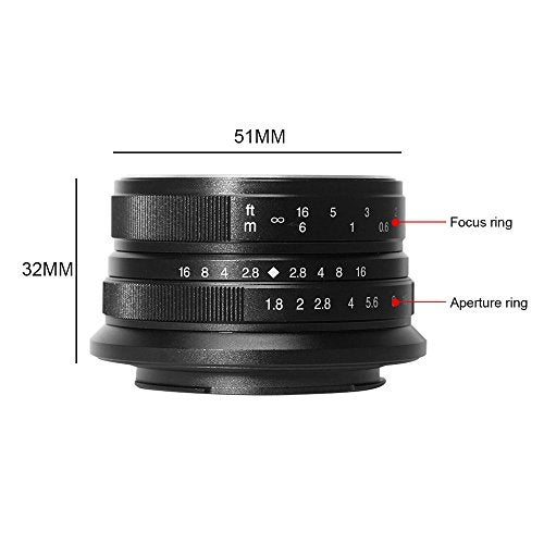 7artisans 25mm F1.8 Manual Focus Prime Fixed Lens for Olympus and Panasonic Micro Four Thirds MFT M4/3 Cameras - Black - Image 2