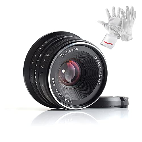 7artisans 25mm F1.8 Manual Focus Prime Fixed Lens for Olympus and Panasonic Micro Four Thirds MFT M4/3 Cameras - Black - Image 1