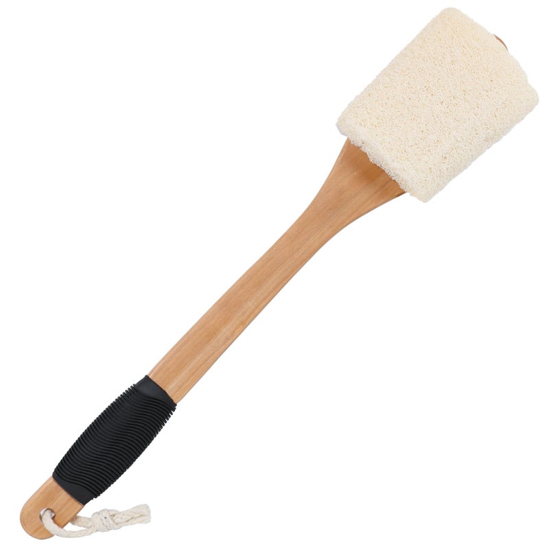 OWIIZI Back Loofah Scrubber Brush with Long Handle, Hard Loofa Sponge Body Bath Scrubber for Shower, Natural Luffa Skin Exfoliating On a Stick for Men Women Elder - Image 1