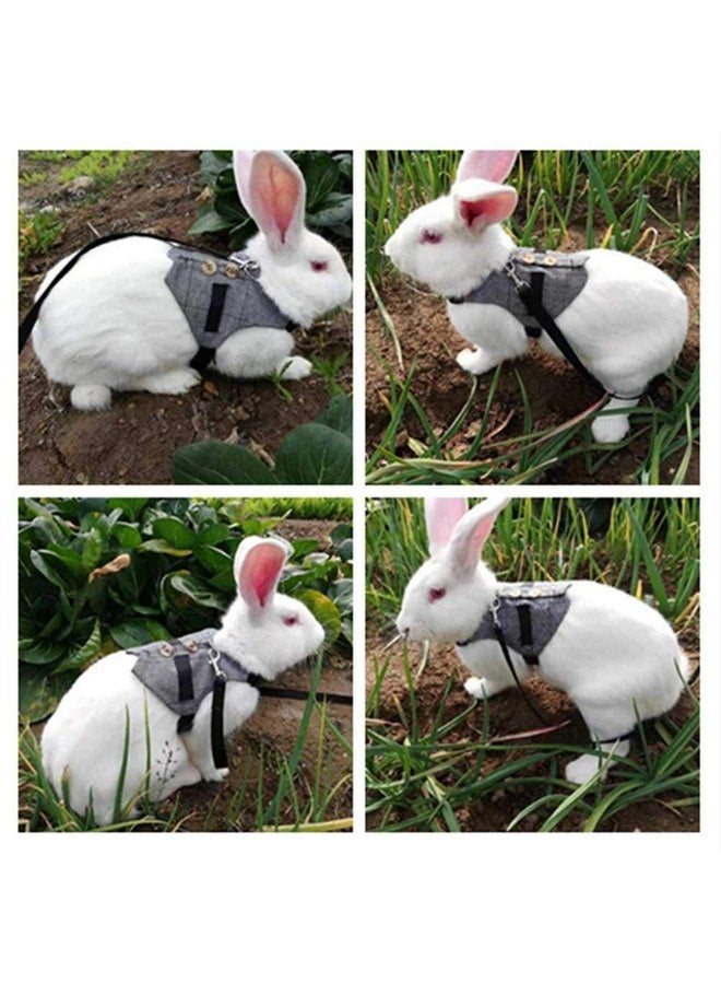 Ymiko Rabbit Vest Harness and Leash Set, Adjustable Formal Suit Cute Pet Harness Leash Set for Bunny Puppy Kitten Ferret and Other Small Animals for Kitten Small Animal Walking - Image 4