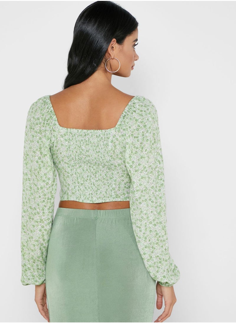 Cotton On - Printed V-Neck Blouse - Image 1