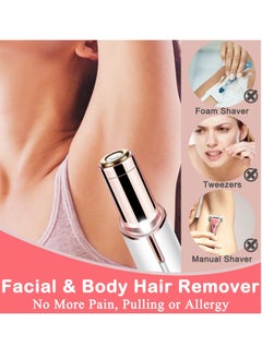 Arabest Facial Epilator for Women USB Mini Epilator, Electric Shaving Portable Bikini Epilator for Lips, Chin, Underarms, Peaches, Pom Pom Fingers, Arms, Legs and Body, Comes with Storage Bag (White)  - Image 1