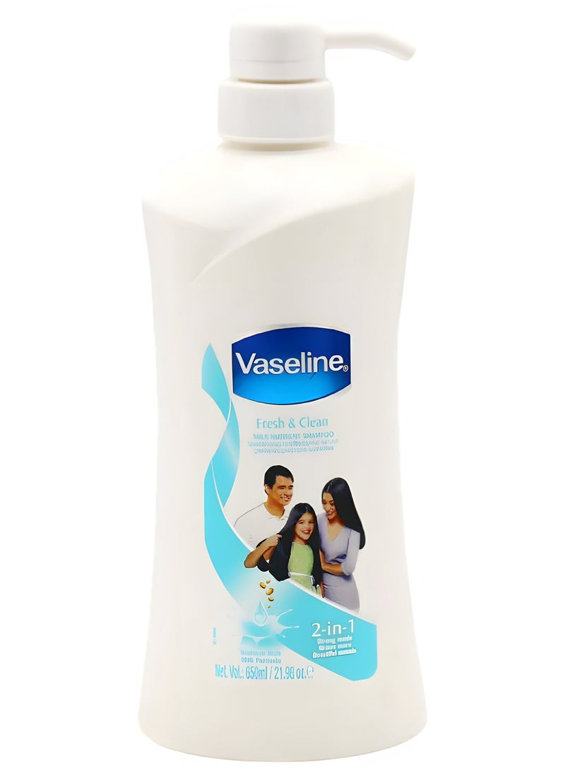 Vaseline Fresh & Clean MILK NUTRIENT SHAMPOO 2-in-1 650ml - Image 1