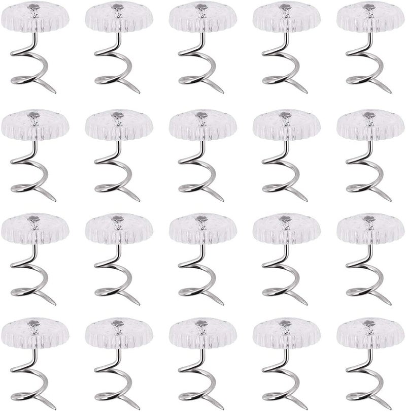 Akstore Akstore 20 Pcs Bed Skirt Pins Clear Heads Twist Pins for Upholstery Slipcovers and Bedskirts Bedskirt Pins 20PCS 