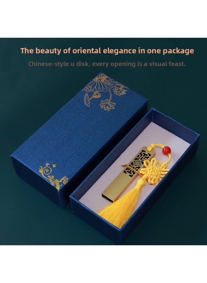 Chinese Style U Disk 8g High-speed Metal Creative Retro Large Capacity 64g Gift Lettering USB Antique Ruyi Bid-Capacity:16GB - Image 2