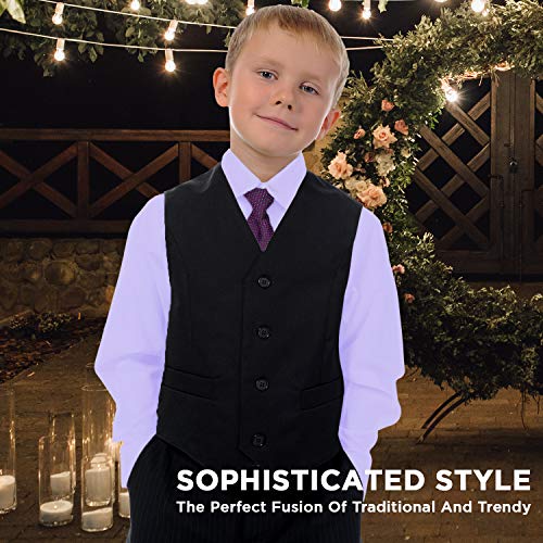 Alberto Danelli's Boys Long Sleeve Dress Shirt with Matching Tie and Handkerchief, 7, Periwinkle - Image 2