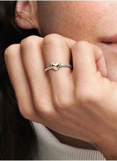 Pandora Violet Pandora Moments Women's 925 Silver and 14K Gold Heart Decorative Ring 199396C00  - Image 3