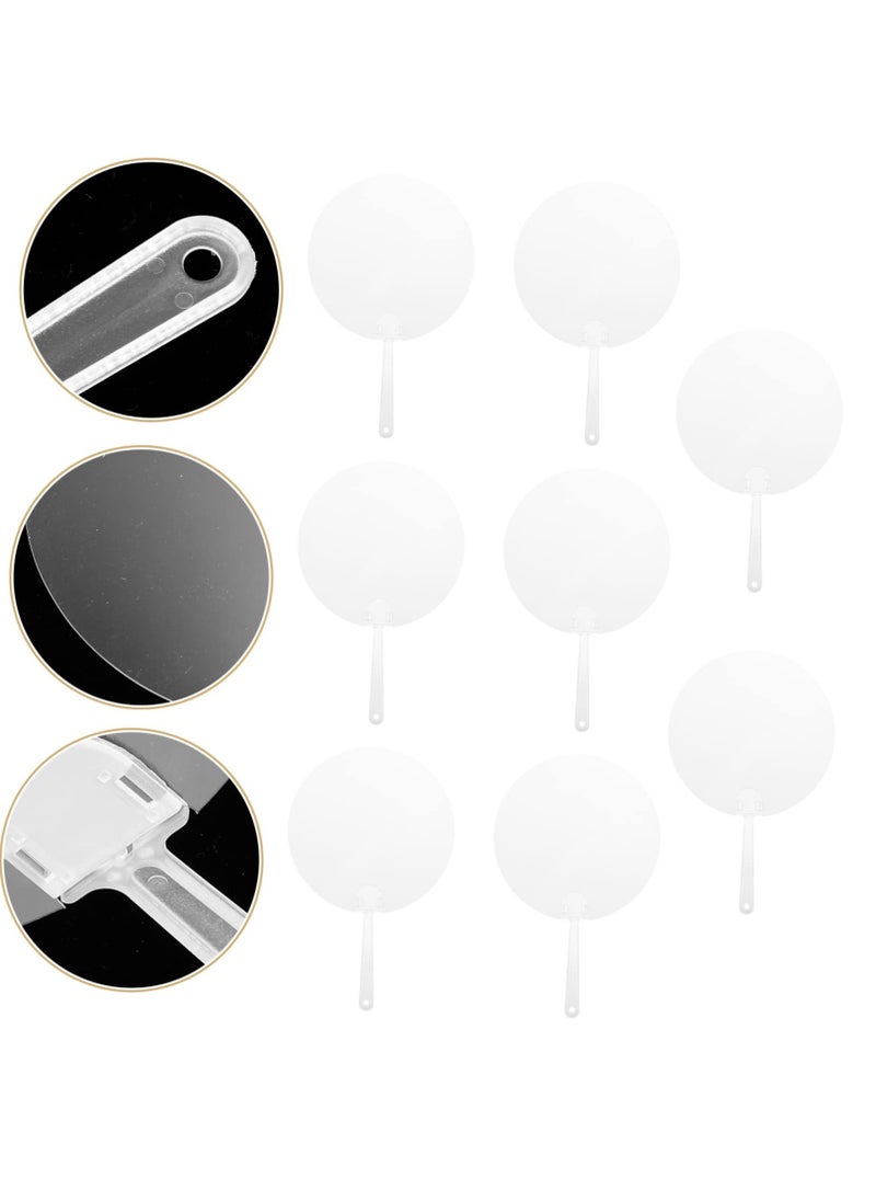 SYOSI 20 Pcs DIY Transparent Handheld Fans for Kids Personalized Wedding Decoration Blank Fans for DIY Creation Antique Design Plastic Material PVC Folding Fan for Kids Graffiti and Class Prizes  - Image 5