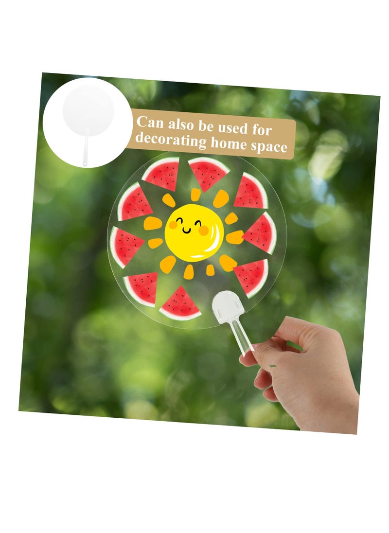 SYOSI 20 Pcs DIY Transparent Handheld Fans for Kids Personalized Wedding Decoration Blank Fans for DIY Creation Antique Design Plastic Material PVC Folding Fan for Kids Graffiti and Class Prizes  - Image 4