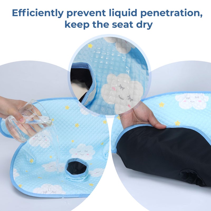 COOLBEBE Car Seat Protector for Potty Training, 2 Pack Dry Waterproof Car Seat Liner Toilet Training for Baby Infant Toddler, Piddle Pads Cover Car Seat Pad for Strollers & Carseat (Blue,2PC) - Image 2