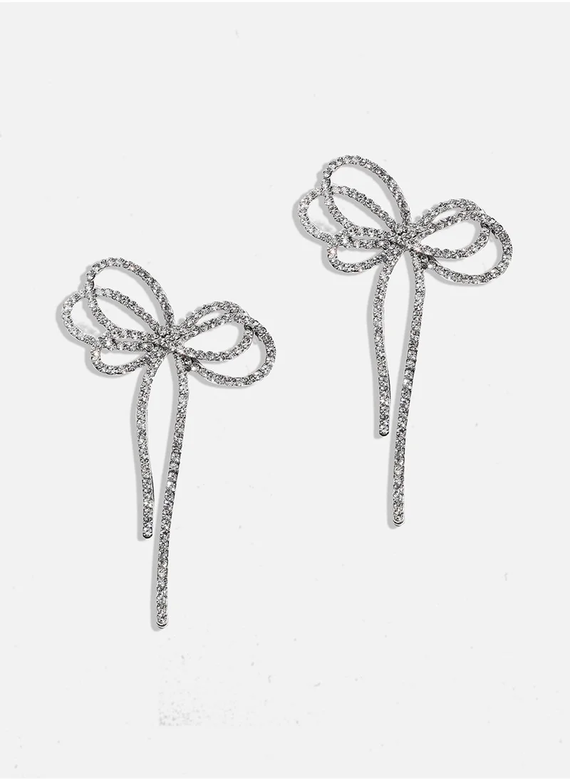 SOHI Crystal Bow Drop Earrings