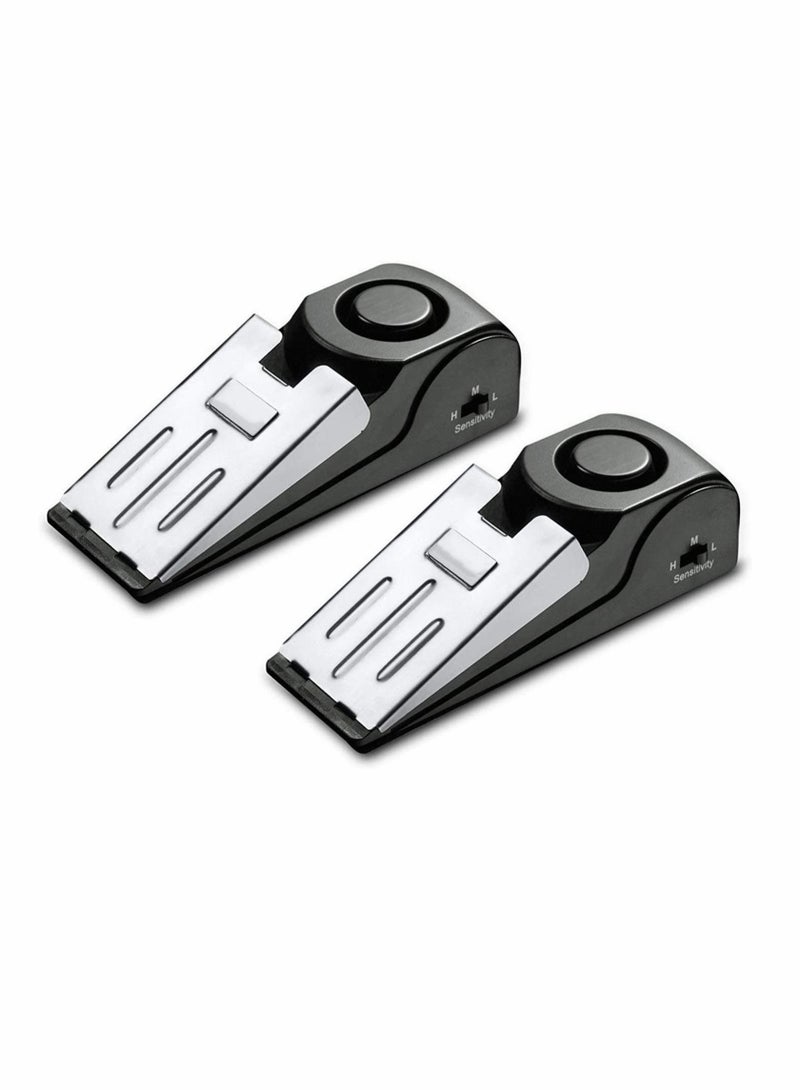 Upgraded Door Stopper Security Alarm, Portable 120DB Entrance Alert Door Stop Alarm for Travel Home Apartment House, Hotel, Office (2 Packs) - Image 1