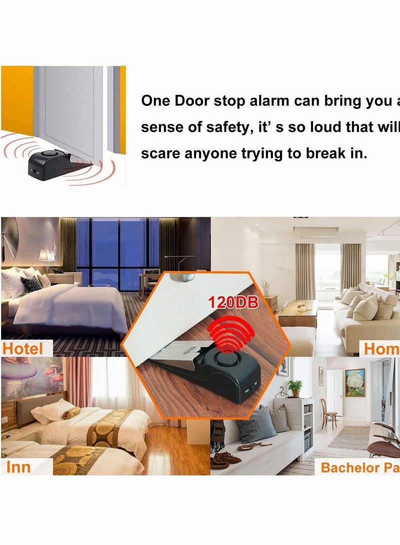 Upgraded Door Stopper Security Alarm, Portable 120DB Entrance Alert Door Stop Alarm for Travel Home Apartment House, Hotel, Office (2 Packs) - Image 5
