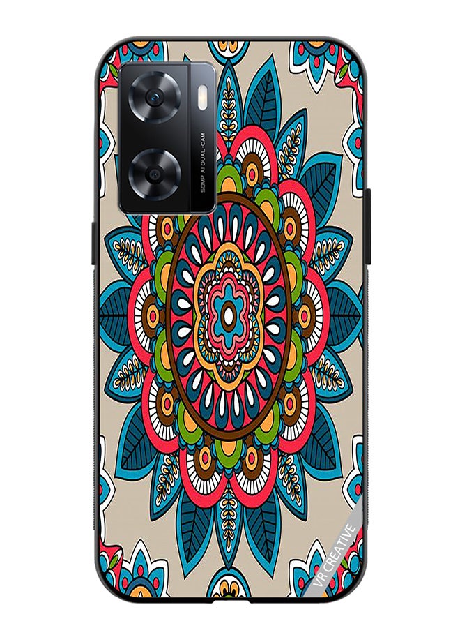 VR CREATIVE Protective Case Cover For Oppo A57/A77s Indian Mandala Design Multicolour - Image 1