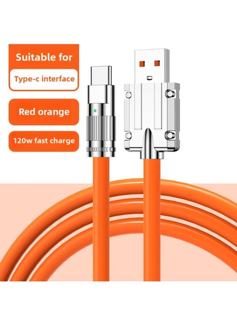 Anonymous Type-c Data Line Tpyec Super Fast Charging 5a Charging Line Tpc Mobile Phone Line 6a Flash Charging Applicable To China-Color:Passenger Cable Type-c [120w Fast Charge] Orange - 2m -1 Pack