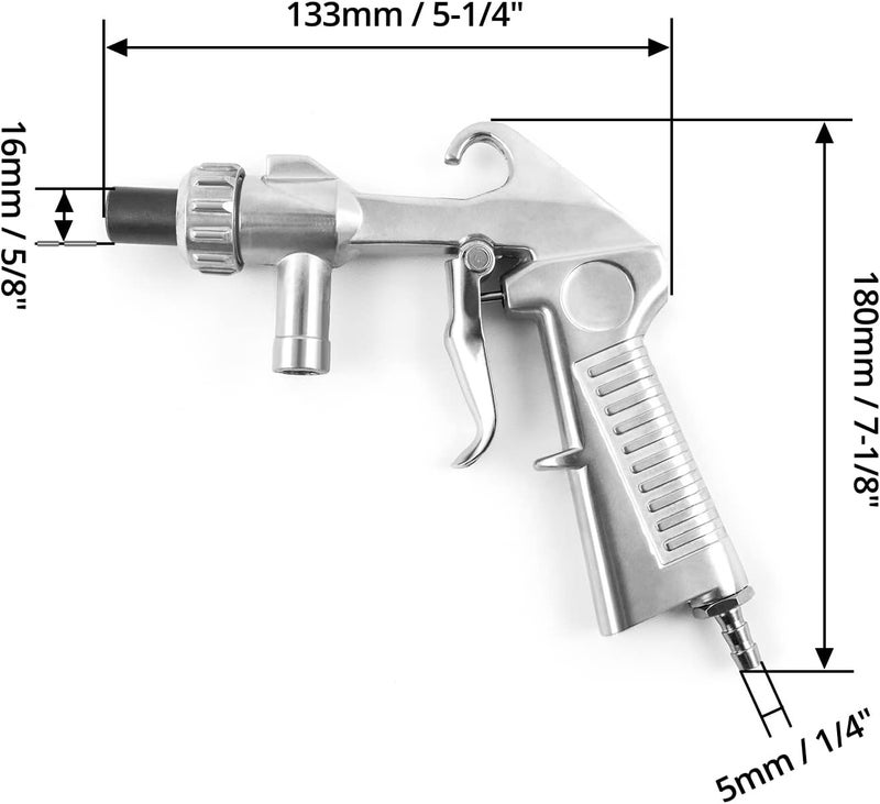 QWORK Sand Blaster Gun Kit, with 4 PCS Ceramic Nozzles, for Sandblaster - Image 5