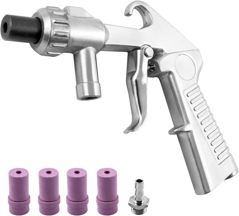 QWORK Sand Blaster Gun Kit, with 4 PCS Ceramic Nozzles, for Sandblaster - Image 1