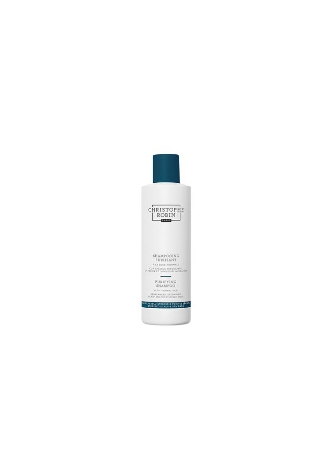 Christophe Robin Purifying Shampoo With Thermal Mud for Soft Lengths and Oily Scalp - Detoxifying 8.4 fl. oz - Image 1
