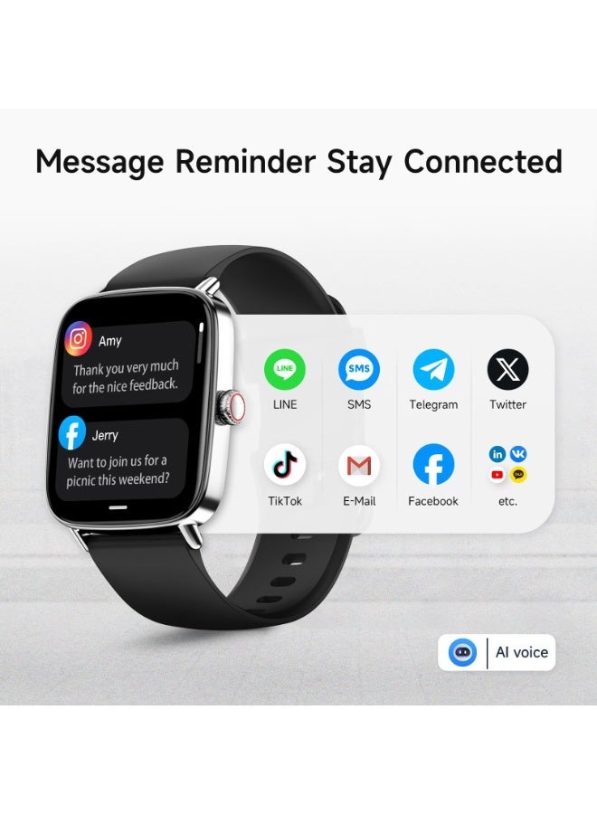 ibsun 1.85" HD Smart Watch for Men Women(Answer/Make Calls), 100+ Sport Fitness Watch with Heart Rate/Sleep/SpO2 Monitor, IP68 Waterproof - Image 2