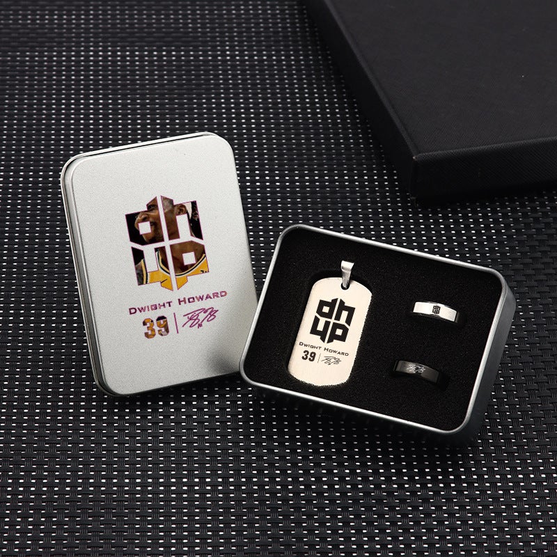 Generic Basketball Star Curry Titanium Necklace Ring Gift Set Howard