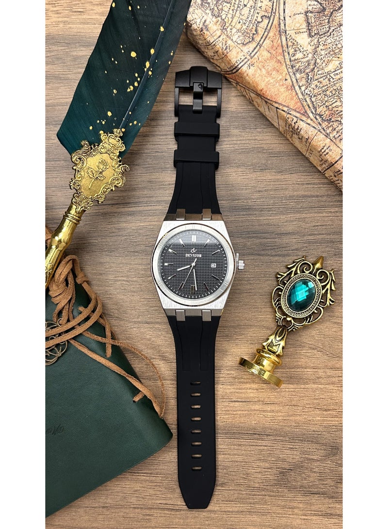 ديفوشي ساعة يد رجالية بتاريخ مطاط ضد الماء من ماركة ديفوشي - Image 4