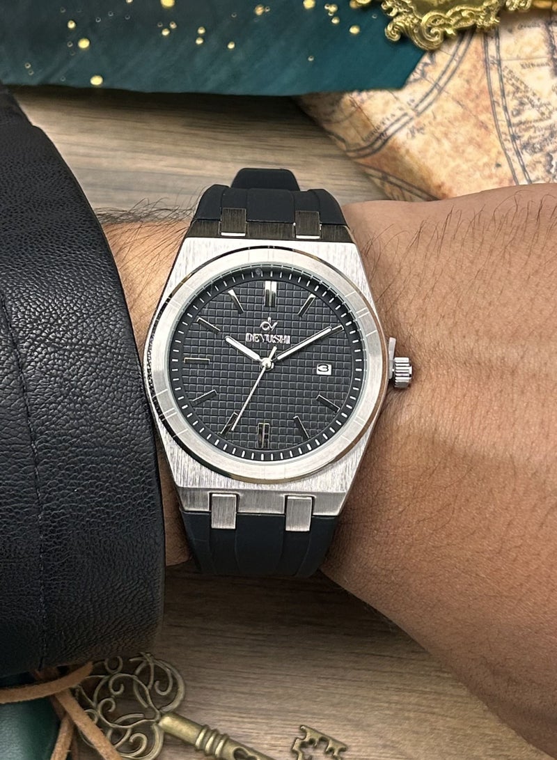 ديفوشي ساعة يد رجالية بتاريخ مطاط ضد الماء من ماركة ديفوشي - Image 5