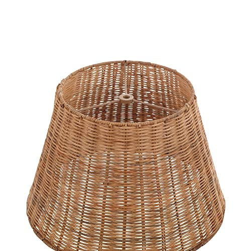 Aspen Creative 32989, Empire Natural Rattan Spider Shade, 9" Top x 14" Bottom x 9-1/2" Slant - Image 5