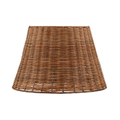 Aspen Creative 32989, Empire Natural Rattan Spider Shade, 9" Top x 14" Bottom x 9-1/2" Slant - Image 4